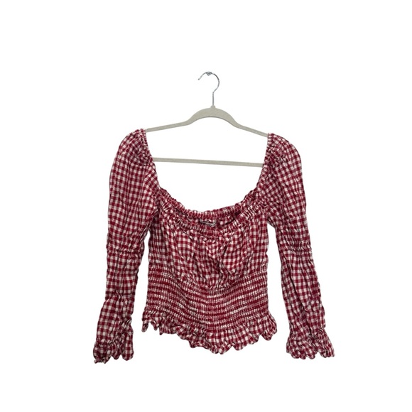 Reformation Oakgrove linen red gingham top - Picture 6 of 9